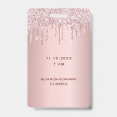 Blütenpinke Tropfen zum Geburtstag Ausweis (Rückseite)