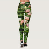 Blütenpinsel, gelb und grüne Lotus-Blüte Leggings (Rückseite)