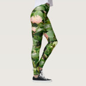 Blütenpinsel, gelb und grüne Lotus-Blüte Leggings (Rechts)