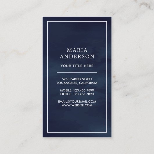 Blütenpinsel Parfüm Flasche Blau Visitenkarte (Rückseite)