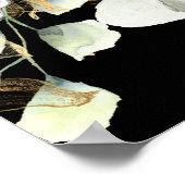 Blütenplatz Silbergold Hochzeit Poster (Ecke)