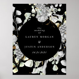 Blütenplatz Silbergold Hochzeit Poster