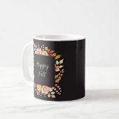 Blütenrahmen fallen mit anpassbarem Text Kaffeetasse (Vorderseite Links)