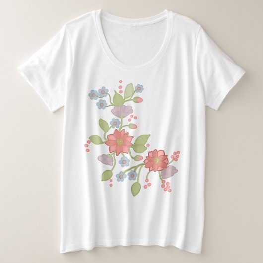 Blütenranke Große Größe T-Shirt (Design vorne)