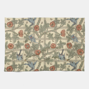 Blütenreiches Grün Rosa Vintage William Morris Spa Geschirrtuch