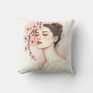 Blütenreine Serenität – Weibliches Floral Kissen