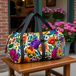 Blütenreise Blumenmuster Duffle Bag
