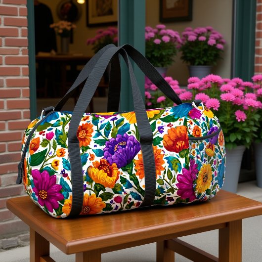 Blütenreise Blumenmuster Duffle Bag