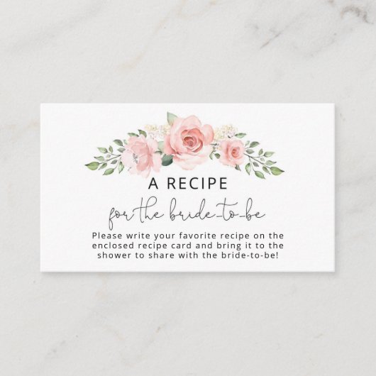 Blütenrezept für die Braut Begleitkarte (Vorderseite)