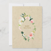 Blütenrosa Aquarell Bloral Virtual Baby Dusche Einladung (Rückseite)