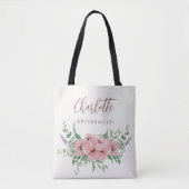 Blütenrosa Aquarellblüte Tasche Bridesmaid (Vorderseite)