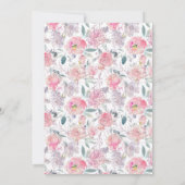 Blütenrosa Aquarellfarbe Blumengeburt Einladung (Rückseite)