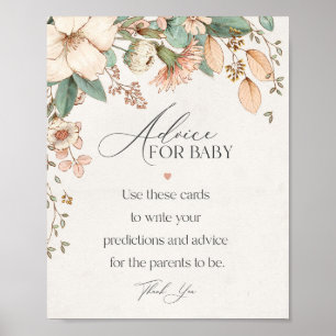 Blütenrosa Babydusche Hinweise für Babyzeichen Poster