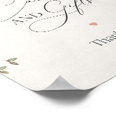 Blütenrosa Babyduschkarten und Geschenkschild Poster (Ecke)