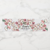 Blütenrosa, benutzerdefiniertes Brautparty Wasserf Wasserflaschenetikett (Einzelnes Label)