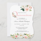 Blütenrosa Bläserblüte Quinceanera Party Feier Einladung (Vorderseite)