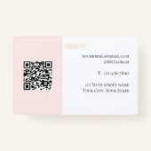 Blütenrosa Blau abstrakt moderne Blumen Ausweis (Rückseite)