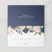 Blütenrosa bläulich-blühende Platzkarte (Außenseite Aufgefaltet)