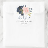 Blütenrosa blühende Rose mit Blumenmotiven Runder Aufkleber (Tasche)