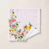 Blütenrosa Blume Badhandtuch Set (Waschlappen)