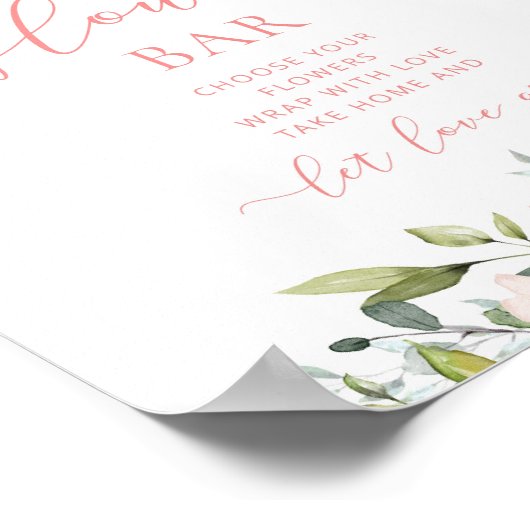 Blütenrosa Blume Bar Poster (Ecke)