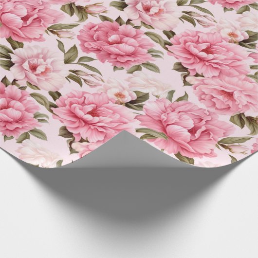 Blütenrosa Blume Geschenkpapier (Ecke)