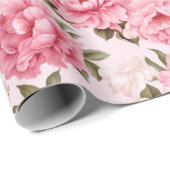 Blütenrosa Blume Geschenkpapier (Rolleneckpunkt)