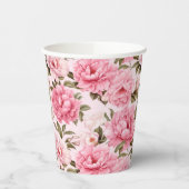 Blütenrosa Blume Pappbecher (Links)