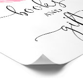 Blütenrosa Blumenbücher und Geschenke Babyduschzei Poster (Ecke)