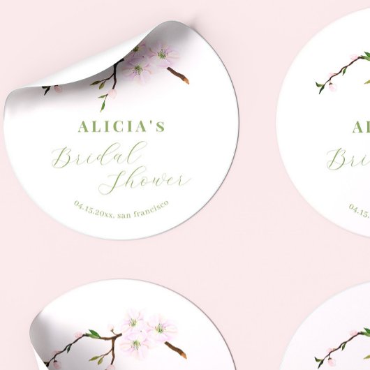 Blütenrosa, blumengeschmücktes Brautparty Runder Aufkleber