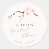 Blütenrosa, blumengeschmücktes Brautparty Runder Aufkleber (Vorderseite)