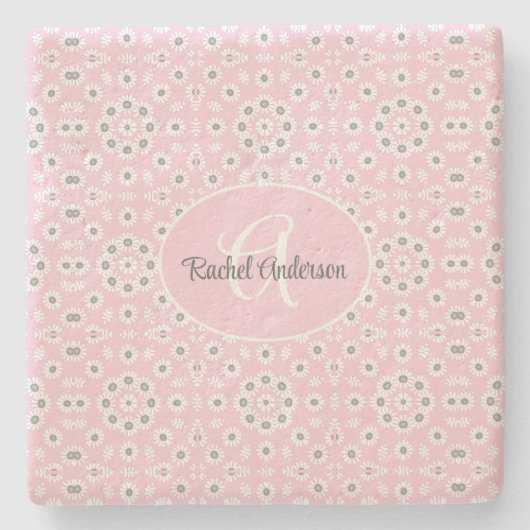 Blütenrosa Blumengestein Untersetzer (Vorderseite)