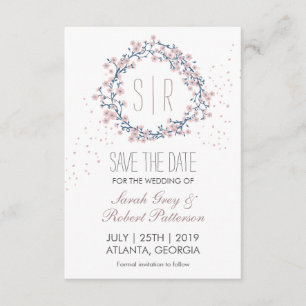 Blütenrosa Blumenkranz Hochzeit - Termin vormerken Save The Date