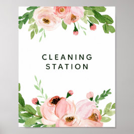 Blütenrosa Blumenkranz Hochzeitsmaske Poster