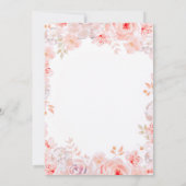 Blütenrosa Blumenkraut | Elegante Vintage Wedding Einladung (Rückseite)