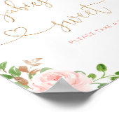 Blütenrosa Blumenkürbis... Babys sind süß Poster (Ecke)