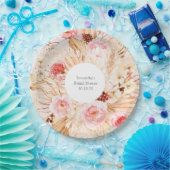 Blütenrosa Blumenmuster  Pappteller (Party)