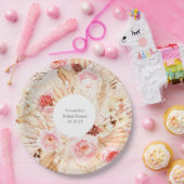 Blütenrosa Blumenmuster  Pappteller (Party)