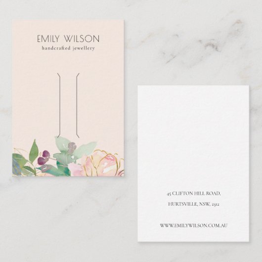 Blütenrosa Blumenstanze Clip Display Visitenkarte (Vorne/Hinten)