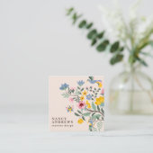 Blütenrosa Blumenstrauß Quadratische Visitenkarte (Stehend Vorderseite)