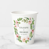 Blütenrosa Blumentraum Pappbecher (Vorderseite)