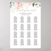 Blütenrosa Blüten Hochzeitstabelle Poster (Vorne)