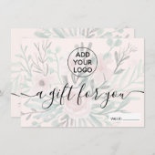 Blütenrosa Blütenfarben Logo Geschenkgutschein (Vorne/Hinten)