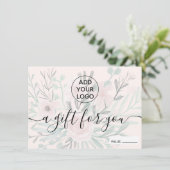 Blütenrosa Blütenfarben Logo Geschenkgutschein (Stehend Vorderseite)