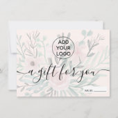 Blütenrosa Blütenfarben Logo Geschenkgutschein (Vorderseite)