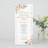 Blütenrosa Blütengeometrie Goldener Rahmen Quincea Programm (Stehend Vorderseite)