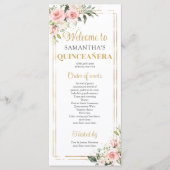 Blütenrosa Blütengeometrie Goldener Rahmen Quincea Programm (Vorderseite)