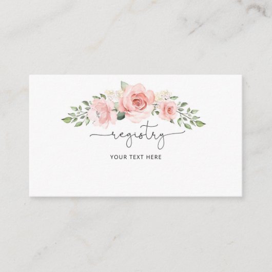 Blütenrosa Blütenregister Begleitkarte (Vorderseite)