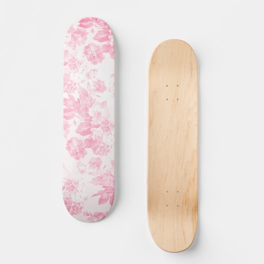 Blütenrosa Böhmische Vintage Blüte Skateboard (Vorderseite)