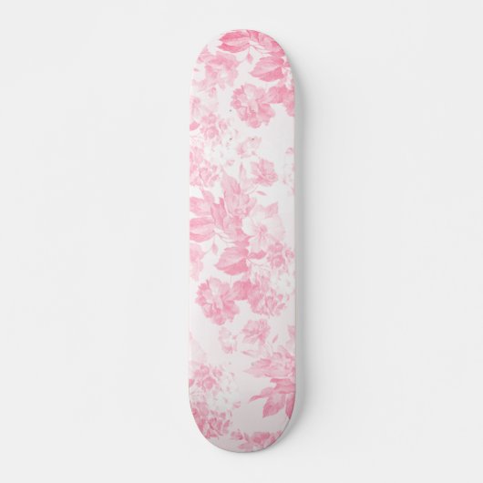 Blütenrosa Böhmische Vintage Blüte Skateboard (Vorne)